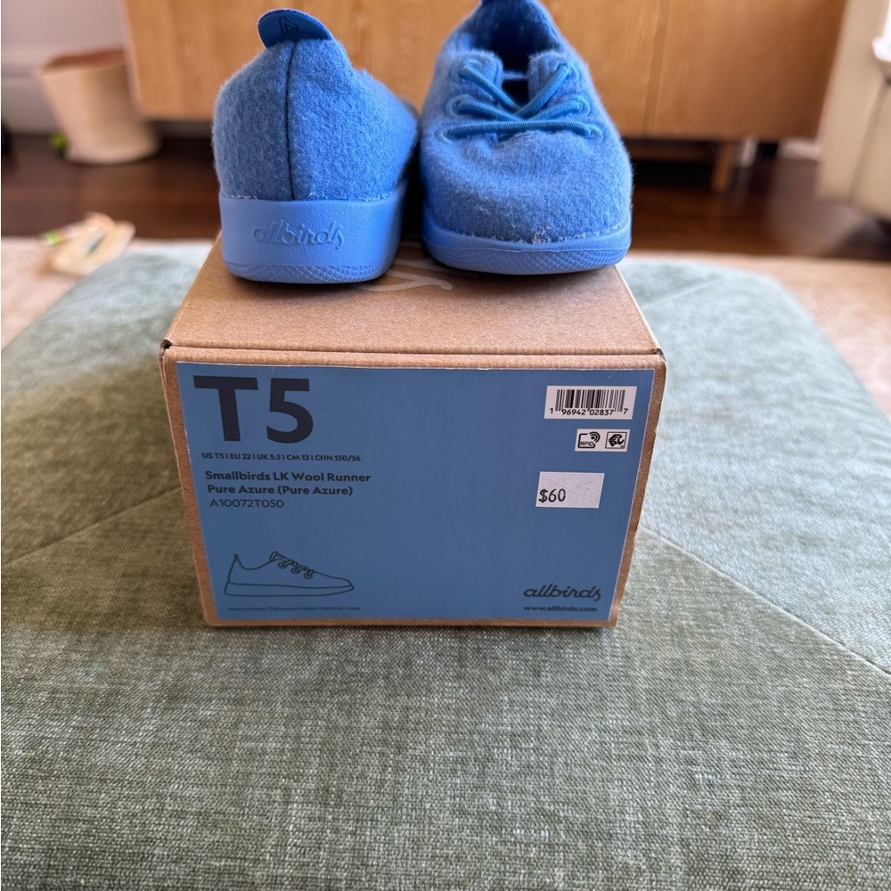 Toddler Allbirds (Smallbirds) LK Wool Runner in Blue, Size 5 (new w/box)